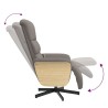 Fauteuil inclinable de massage avec repose-pieds taupe tissu 