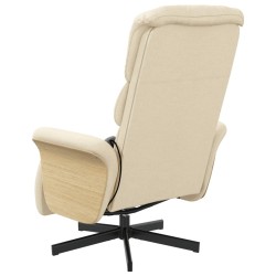 Fauteuil inclinable de massage avec repose-pieds crème tissu 