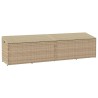 Boîte de rangement de jardin beige 220x50x58 cm résine tressée 