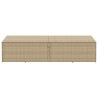 Boîte de rangement de jardin beige 220x50x58 cm résine tressée 