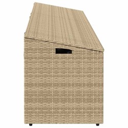 Boîte de rangement de jardin beige 220x50x58 cm résine tressée 