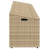 Boîte de rangement de jardin beige 220x50x58 cm résine tressée 