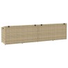 Boîte de rangement de jardin beige 220x50x58 cm résine tressée 