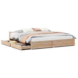 Cadre de lit sans matelas 160x200 cm bois massif de pin 