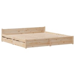 Cadre de lit sans matelas 160x200 cm bois massif de pin 