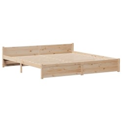 Cadre de lit sans matelas 160x200 cm bois massif de pin 