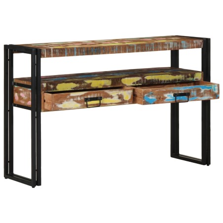 Tables d'appointMulticolores 120x33x75 cm en Bois Massif de Récupération et Métal 