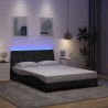 Cadre de lit sans matelas gris foncé 140x200 cm tissu 