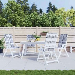 Coussins de chaise à dossier haut lot de 4 carreaux gris 