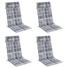 Coussins de chaise à dossier haut lot de 4 carreaux gris 