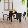 Chaises de jardin lot de 4 avec coussins Résine tressée Noir 