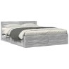 Cadre de lit et tête de lit sans matelas sonoma gris 150x200 cm 