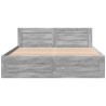 Cadre de lit et tête de lit sans matelas sonoma gris 150x200 cm 