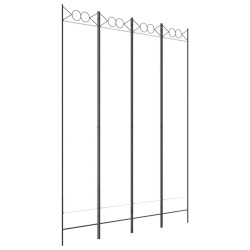Cloison de séparation 4 panneaux Blanc 160x220 cm Tissu 