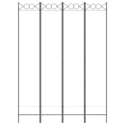 Cloison de séparation 4 panneaux Blanc 160x220 cm Tissu 