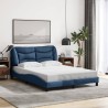 Cadre de lit sans matelas bleu 120x200 cm tissu 