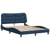 Cadre de lit sans matelas bleu 120x200 cm tissu 