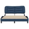 Cadre de lit sans matelas bleu 120x200 cm tissu 