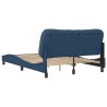 Cadre de lit sans matelas bleu 120x200 cm tissu 