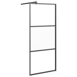 Paroi de douche avec étagère Noir 80x195 cm Verre ESG&Aluminium 