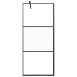 Paroi de douche avec étagère Noir 80x195 cm Verre ESG&Aluminium 
