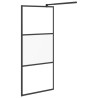 Paroi de douche avec étagère Noir 80x195 cm Verre ESG&Aluminium 