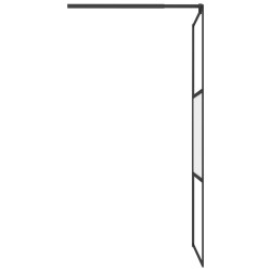 Paroi de douche avec étagère Noir 80x195 cm Verre ESG&Aluminium 