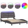 Cadre de lit avec LED sans matelas gris 120x200 cm 