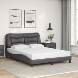 Cadre de lit avec LED sans matelas gris 120x200 cm 