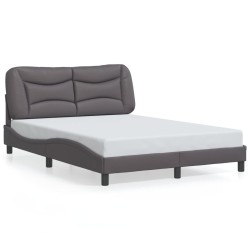 Cadre de lit avec LED sans matelas gris 120x200 cm 