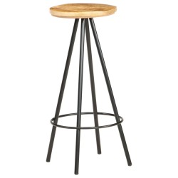 Tabourets de bar lot de 4 bois de manguier brut 