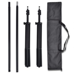 Kit de studio photo et 3 toiles de fond réglables Coton 3x6 m 