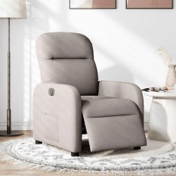 Fauteuil inclinable électrique Taupe Tissu 
