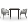 Ensemble à manger de jardin 3 pcs Gris 