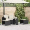 Salon de jardin 5 pcs avec coussins empilable noir polyrotin 