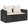 Salon de jardin 5 pcs avec coussins empilable noir polyrotin 