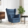Fauteuil bleu 74x84x100 cm tissu 