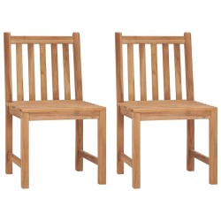 Chaises de jardin lot de 2 avec coussins Bois de teck massif 