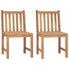 Chaises de jardin lot de 2 avec coussins Bois de teck massif 