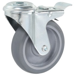 32 pcs Roulettes pivotantes à trou de boulon 100 mm 