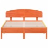 Cadre de lit sans matelas cire marron 160x200cm bois pin massif 