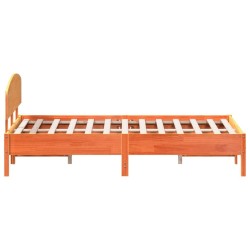Cadre de lit sans matelas cire marron 160x200cm bois pin massif 