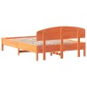 Cadre de lit sans matelas cire marron 160x200cm bois pin massif 