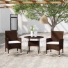 Ensemble à manger de jardin 3pcs Résine tressée Marron 
