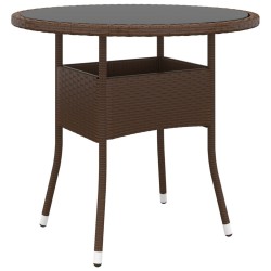 Ensemble à manger de jardin 3pcs Résine tressée Marron 