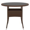 Ensemble à manger de jardin 3pcs Résine tressée Marron 