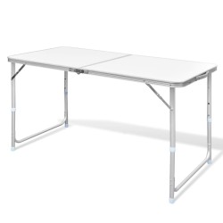 Table pliable de camping Hauteur réglable Aluminium 120x60 cm 