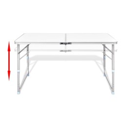 Table pliable de camping Hauteur réglable Aluminium 120x60 cm 