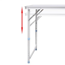 Table pliable de camping Hauteur réglable Aluminium 120x60 cm 