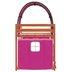 Lit superposé sans matelas rose 80x200 cm bois de pin massif 